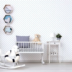 Galerie Wallcoverings Product Code G56550 - Just 4 Kids 2 Wallpaper Collection - Blue White Colours - Small Stars Design