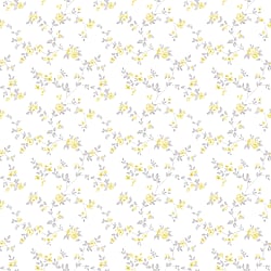 Galerie Wallcoverings Product Code G56650 - Small Prints Wallpaper Collection - Yellow White Grey Colours - Delicate Floral Design