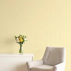 Galerie Wallcoverings Product Code G56665 - Small Prints Wallpaper Collection - Yellow White Colours - Medallion Design