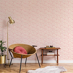 Galerie Wallcoverings Product Code G56666 - Small Prints Wallpaper Collection - Pink Brown Red Cream Colours - Mini Mod Floral Design