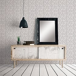 Galerie Wallcoverings Product Code G56667 - Small Prints Wallpaper Collection - Black White Grey Silver Colours - Mini Mod Floral Design
