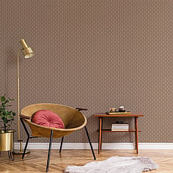 Galerie Wallcoverings Product Code G56705 - Small Prints Wallpaper Collection - Brown Pink Cream Red Colours - Tulip Flip Design