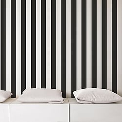 Galerie Wallcoverings Product Code G67521 - Smart Stripes 2 Wallpaper Collection - Black Colours - Awning Stripe Design