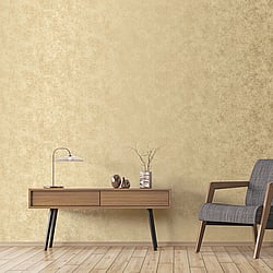 Galerie Wallcoverings Product Code G67693 - Special Fx Wallpaper Collection - Yellow Gold Colours - Metallic Crackle Texture Design