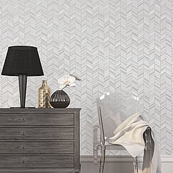 Galerie Wallcoverings Product Code G67717 - Special Fx Wallpaper Collection - Silver Grey Colours - Glitter Chevrons Design