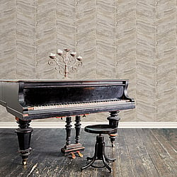 Galerie Wallcoverings Product Code G67773 - Ambiance Wallpaper Collection - Blue Brown Colours - Chevron Design