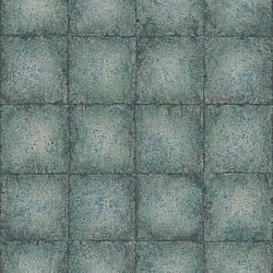 Galerie Wallcoverings Product Code G67783 - Ambiance Wallpaper Collection - Teal Silver Colours - Metallic Tile Design