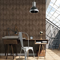 Galerie Wallcoverings Product Code G67785 - Ambiance Wallpaper Collection - Copper Chocolate Colours - Harlequin Texture Design