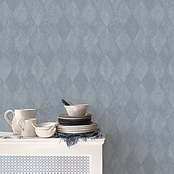 Galerie Wallcoverings Product Code G67788 - Ambiance Wallpaper Collection - Blue Colours - Harlequin Texture Design
