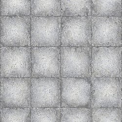 Galerie Wallcoverings Product Code G67794 - Ambiance Wallpaper Collection - Charcoal Silver Colours - Metallic Tile Design