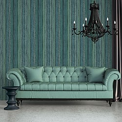 Galerie Wallcoverings Product Code G67802 - Ambiance Wallpaper Collection - Blue Green Turquoise Colours - Nomed Stripe Design