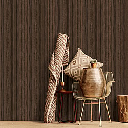 Galerie Wallcoverings Product Code G67804 - Utopia Wallpaper Collection - Brown Copper Colours - Nomed Stripe Design