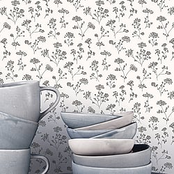 Galerie Wallcoverings Product Code G67870 - Miniatures 2 Wallpaper Collection - White Black Grey Colours - Cow Parsley Design