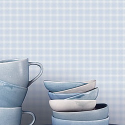 Galerie Wallcoverings Product Code G67874 - Miniatures 2 Wallpaper Collection - Blue White Colours - Small Gingham Plaid Design
