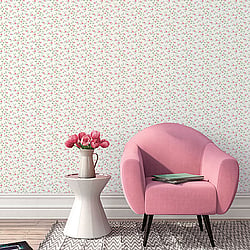Galerie Wallcoverings Product Code G67889 - Miniatures 2 Wallpaper Collection - Pink Green White Colours - Small Rose Trail Design