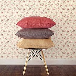 Galerie Wallcoverings Product Code G67893 - Miniatures 2 Wallpaper Collection - Red Cream Green Colours - Medium Rose Trail Design