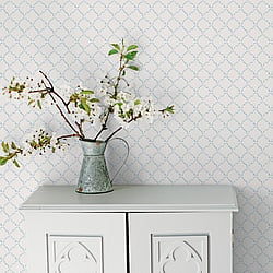 Galerie Wallcoverings Product Code G67903 - Miniatures 2 Wallpaper Collection - Blue White Colours - Small Rose Trail Design