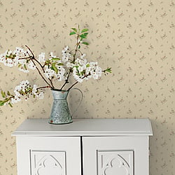 Galerie Wallcoverings Product Code G67917 - Miniatures 2 Wallpaper Collection - Cream Red Green Blue Colours - Small Floral Sprig Design