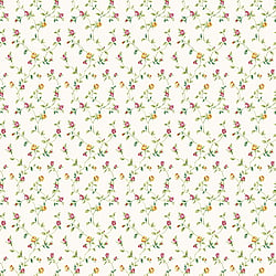 Galerie Wallcoverings Product Code G67936 - Miniatures 2 Wallpaper Collection - Red Yellow Green White Colours - Small Rose Trail Design