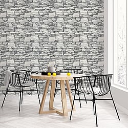 Galerie Wallcoverings Product Code G67971 - Organic Textures Wallpaper Collection - Black Grey Colours - Organic Slate Design