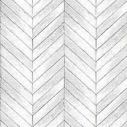 Galerie Wallcoverings Product Code G68001 - Natural Fx 2 Wallpaper Collection - White Grey Colours - Chevron Wood Design