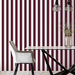 Galerie Wallcoverings Product Code G68050 - Smart Stripes 3 Wallpaper Collection - Cranberry Colours - Awning Stripe Design