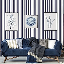 Galerie Wallcoverings Product Code G68065 - Smart Stripes 3 Wallpaper Collection - Navy Colours - Heritage Stripe Design