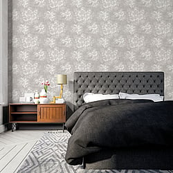 Galerie Wallcoverings Product Code G78260 - Atmosphere Wallpaper Collection - Grey Colours - Mystic Floral Design