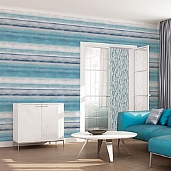 Galerie Wallcoverings Product Code G78267 - Atmosphere Wallpaper Collection - Turquoise Colours - Skye Stripe Design