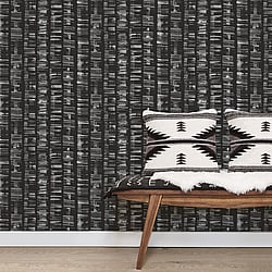 Galerie Wallcoverings Product Code G78280 - Bazaar Wallpaper Collection - Black Grey Silver Colours - Aztec Design