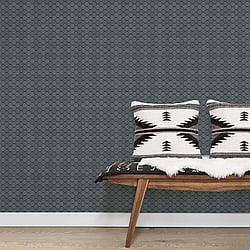 Galerie Wallcoverings Product Code G78294 - Bazaar Wallpaper Collection - Dark Teal Black Colours - Boho Beehive Design
