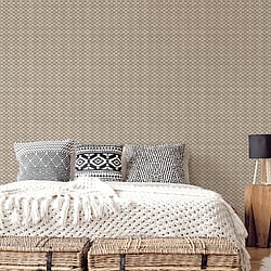 Galerie Wallcoverings Product Code G78296 - Bazaar Wallpaper Collection - Tan Black Colours - Boho Beehive Design