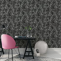 Galerie Wallcoverings Product Code G78297 - Bazaar Wallpaper Collection - Monochrome Colours - Broadleaf Design