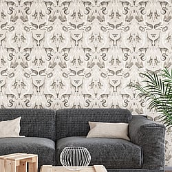 Galerie Wallcoverings Product Code G78309 - Bazaar Wallpaper Collection - Beige Black Colours - Menagerie Design