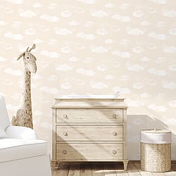 Galerie Wallcoverings Product Code G78356 - Tiny Tots 2 Wallpaper Collection - Beige Colours - Cloud Design
