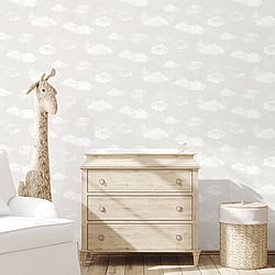 Galerie Wallcoverings Product Code G78357 - Tiny Tots 2 Wallpaper Collection - Greige Colours - Cloud Design