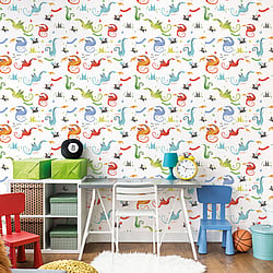 Galerie Wallcoverings Product Code G78368 - Tiny Tots 2 Wallpaper Collection - Bright Colours Colours - Dragons Design