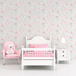 Galerie Wallcoverings Product Code G78370 - Tiny Tots 2 Wallpaper Collection - Grey Pinks Colours - Fairytale Design