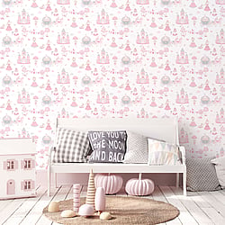 Galerie Wallcoverings Product Code G78371 - Tiny Tots 2 Wallpaper Collection - Pinks Grey Colours - Fairytale Design