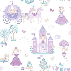 Galerie Wallcoverings Product Code G78373 - Tiny Tots 2 Wallpaper Collection - Purples Turquoise Colours - Fairytale Design
