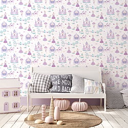 Galerie Wallcoverings Product Code G78373 - Tiny Tots 2 Wallpaper Collection - Purples Turquoise Colours - Fairytale Design