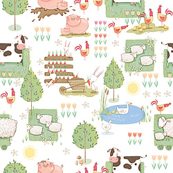 Galerie Wallcoverings Product Code G78377 - Tiny Tots 2 Wallpaper Collection - Primary Colours - Farmland Design