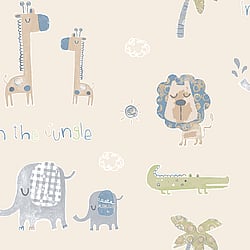 Galerie Wallcoverings Product Code G78378 - Tiny Tots 2 Wallpaper Collection - Beige Safari Green Colours - Jungle Friends Design