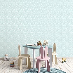 Galerie Wallcoverings Product Code G78383 - Tiny Tots 2 Wallpaper Collection - Turquoise Colours - Koala Leaf Design