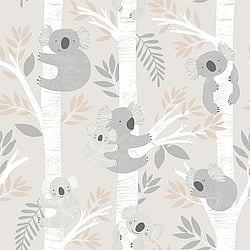 Galerie Wallcoverings Product Code G78385 - Tiny Tots 2 Wallpaper Collection - Greige Tan Glitter Colours - Koalas Design