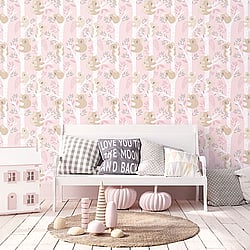 Galerie Wallcoverings Product Code G78387 - Tiny Tots 2 Wallpaper Collection - Pink Grey Glitter Colours - Koalas Design