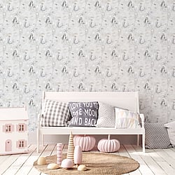 Galerie Wallcoverings Product Code G78389 - Tiny Tots 2 Wallpaper Collection - Grey Silver Glitter Colours - Mermaids Design
