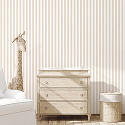 Galerie Wallcoverings Product Code G78398 - Tiny Tots 2 Wallpaper Collection - Beige Colours - Regency Stripe Design