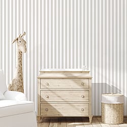 Galerie Wallcoverings Product Code G78401 - Tiny Tots 2 Wallpaper Collection - Greige Colours - Regency Stripe Design