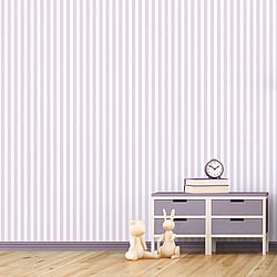 Galerie Wallcoverings Product Code G78402 - Tiny Tots 2 Wallpaper Collection - Light Purple Colours - Regency Stripe Design